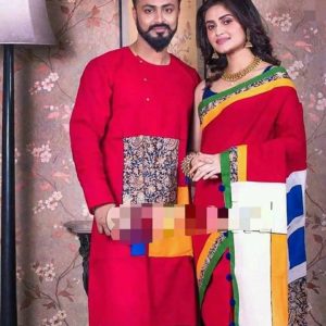 Men's and Women's Couple Dress Cotton Saree & Kurta Pajama